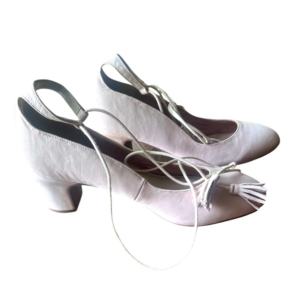 Seychelles ballet Pink ankle tie mid-heel, size 10, leather